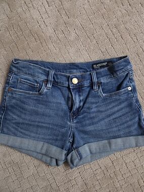 Blank NYC The Fulton Blue Denim Shorts with Contrast Stitching